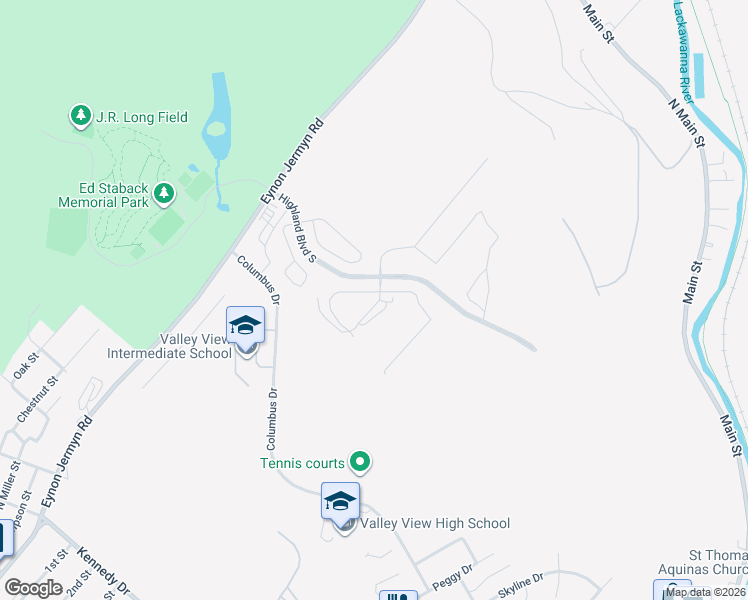 map of restaurants, bars, coffee shops, grocery stores, and more near 2700 ⛉ Falcon Lane in Jermyn