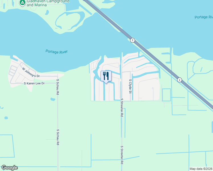 map of restaurants, bars, coffee shops, grocery stores, and more near 610 South Fostoria Road in Port Clinton