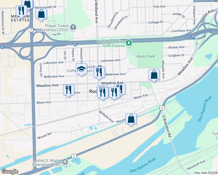 map of restaurants, bars, coffee shops, grocery stores, and more near 208 Davis Avenue in Rockdale