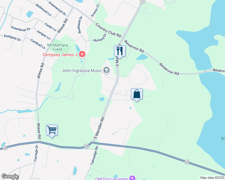 map of restaurants, bars, coffee shops, grocery stores, and more near 365 Connecticut 70 in Cheshire