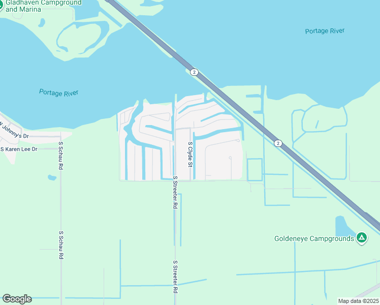 map of restaurants, bars, coffee shops, grocery stores, and more near South Clyde Street in Port Clinton