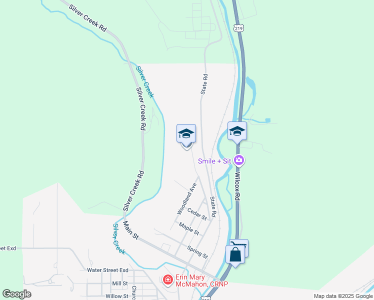 map of restaurants, bars, coffee shops, grocery stores, and more near 315 High School Road in Johnsonburg