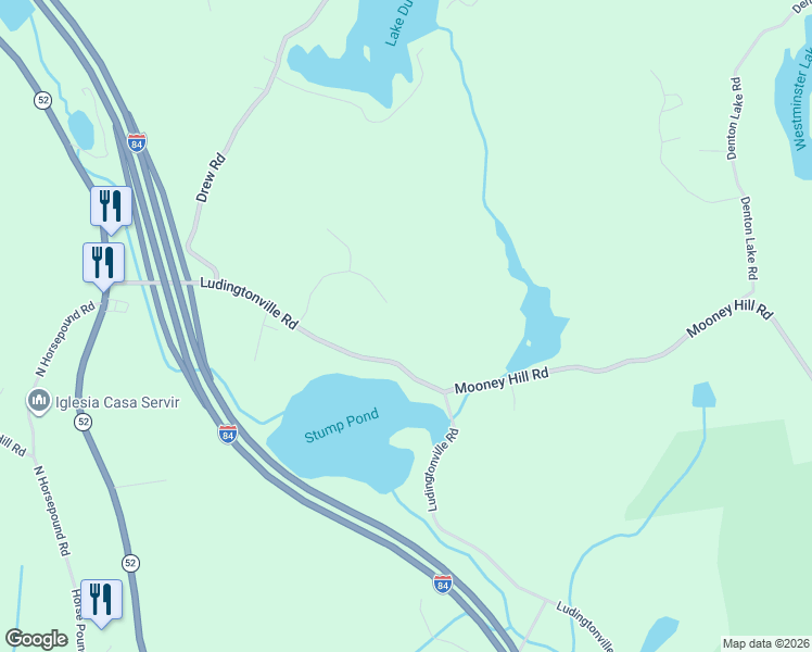 map of restaurants, bars, coffee shops, grocery stores, and more near 592 Ludingtonville Road in Holmes