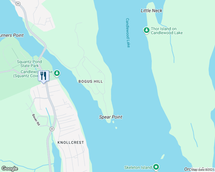 map of restaurants, bars, coffee shops, grocery stores, and more near 65 Bogus Hill Road in New Fairfield