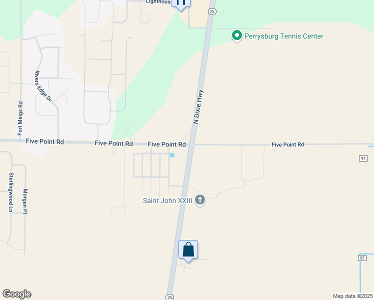 map of restaurants, bars, coffee shops, grocery stores, and more near 24477 North Dixie Highway in Perrysburg