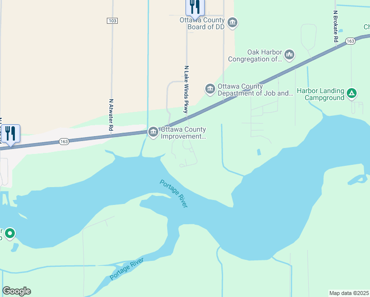 map of restaurants, bars, coffee shops, grocery stores, and more near 8100-8294 West State Route 163 in Oak Harbor