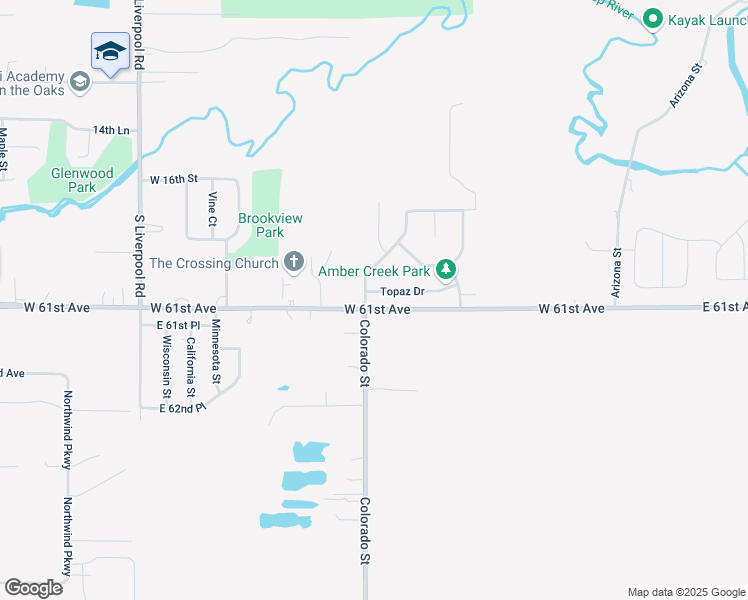 map of restaurants, bars, coffee shops, grocery stores, and more near 1761 Colorado Street in Hobart