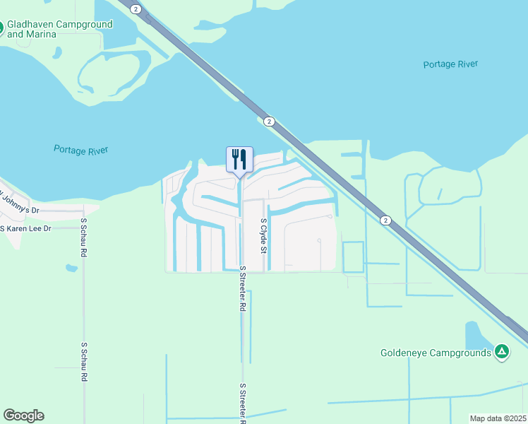 map of restaurants, bars, coffee shops, grocery stores, and more near 2924-2998 W Cleveland Rd in Port Clinton