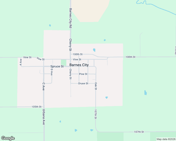 map of restaurants, bars, coffee shops, grocery stores, and more near Elm Street in Barnes City