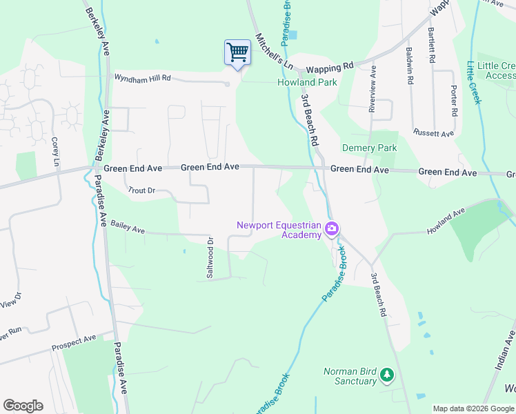 map of restaurants, bars, coffee shops, grocery stores, and more near 60 Sachuest Way in Middletown