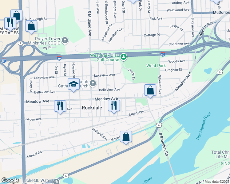 map of restaurants, bars, coffee shops, grocery stores, and more near 1214 Belleview Avenue in Rockdale