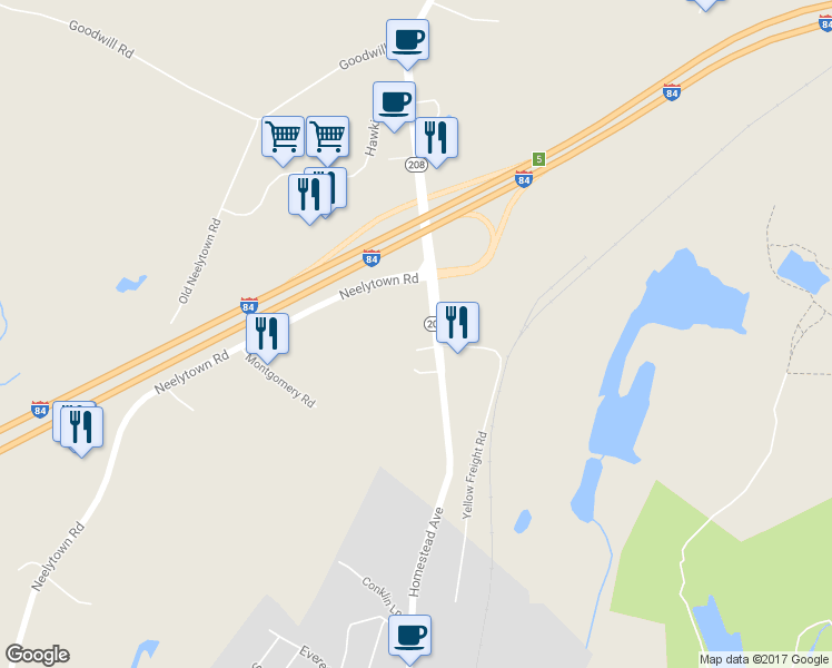 map of restaurants, bars, coffee shops, grocery stores, and more near 7 Houston Place in Montgomery