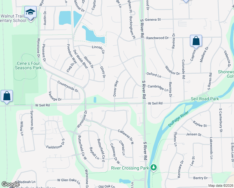 map of restaurants, bars, coffee shops, grocery stores, and more near 806 Dover Way in Shorewood