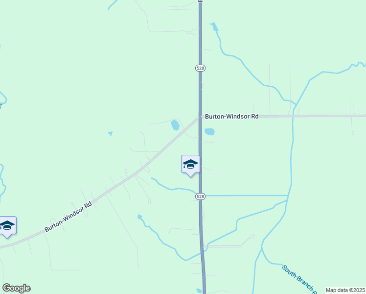 map of restaurants, bars, coffee shops, grocery stores, and more near 16499 Burton-Windsor Road in Middlefield