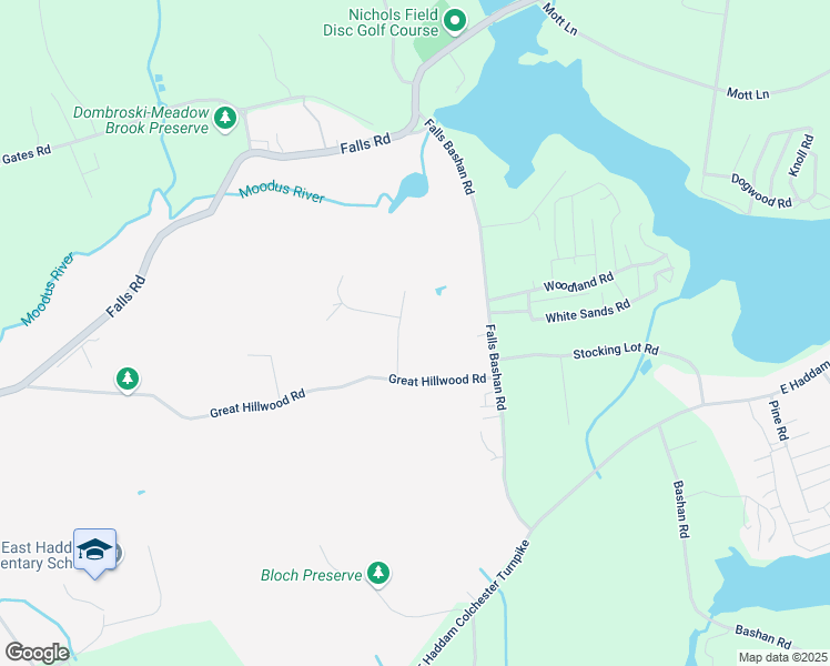 map of restaurants, bars, coffee shops, grocery stores, and more near 4 Ledgebrook Road in East Haddam