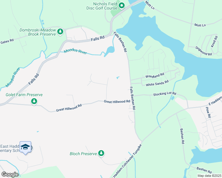 map of restaurants, bars, coffee shops, grocery stores, and more near 4 Ledgebrook Road in East Haddam