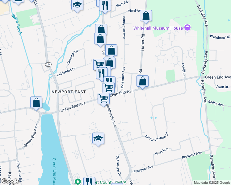 map of restaurants, bars, coffee shops, grocery stores, and more near 476 Green End Avenue in Middletown