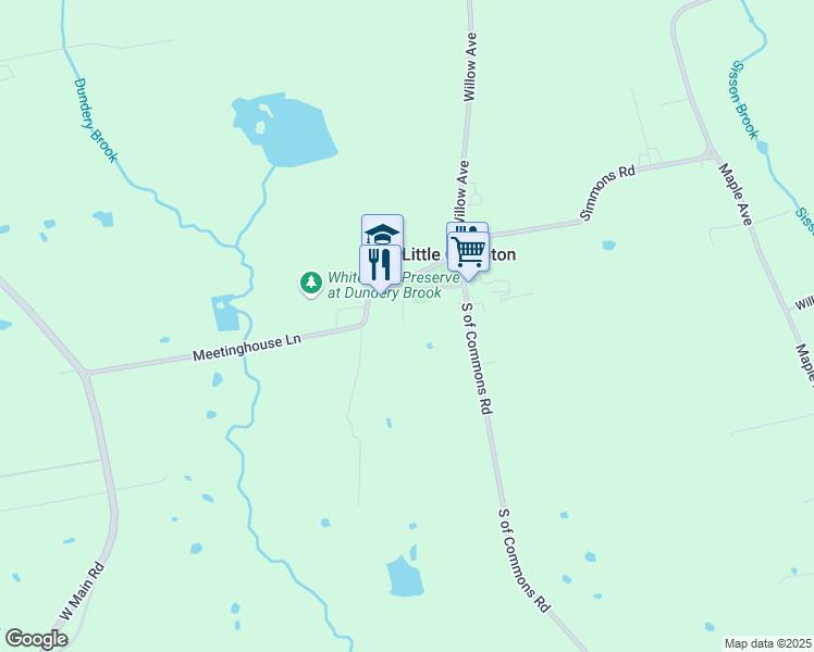map of restaurants, bars, coffee shops, grocery stores, and more near 7 Spring Lane in Little Compton