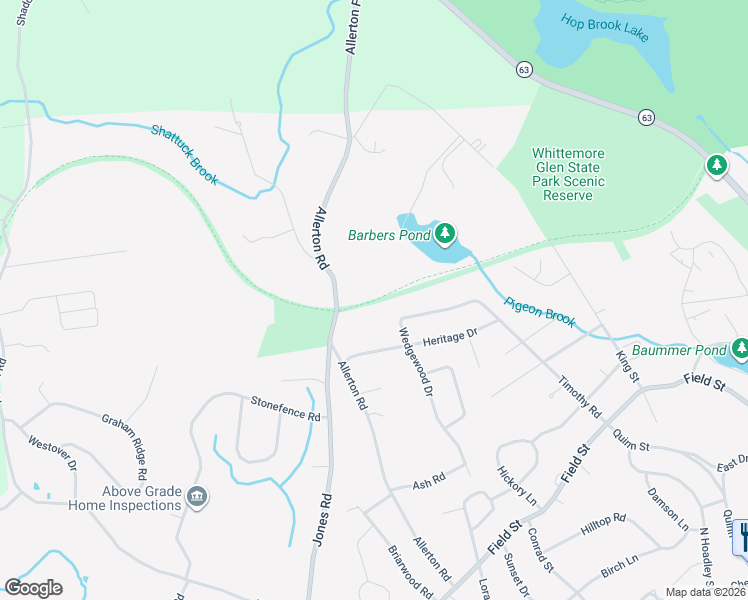 map of restaurants, bars, coffee shops, grocery stores, and more near Larkin State Park Trail in Naugatuck