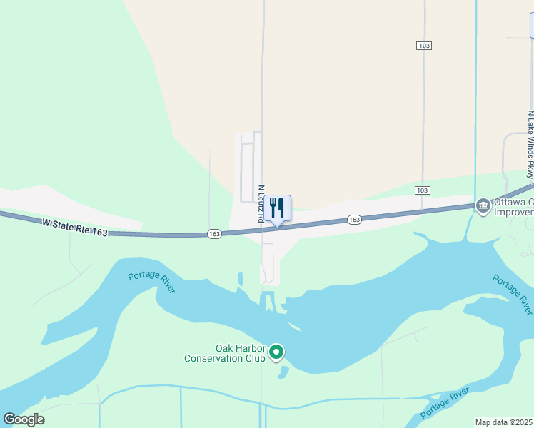 map of restaurants, bars, coffee shops, grocery stores, and more near 45 North Leutz Road in Oak Harbor