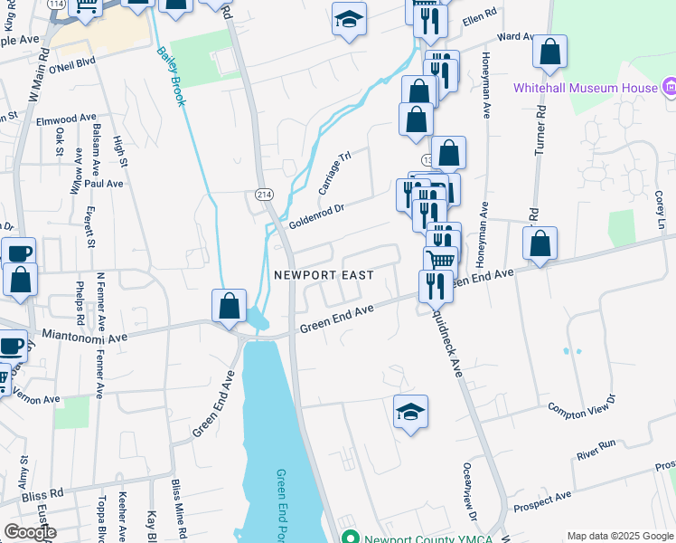 map of restaurants, bars, coffee shops, grocery stores, and more near 16 Continental Drive in Middletown
