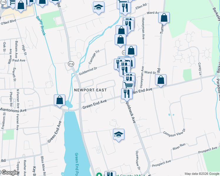 map of restaurants, bars, coffee shops, grocery stores, and more near 37 Continental Drive in Middletown