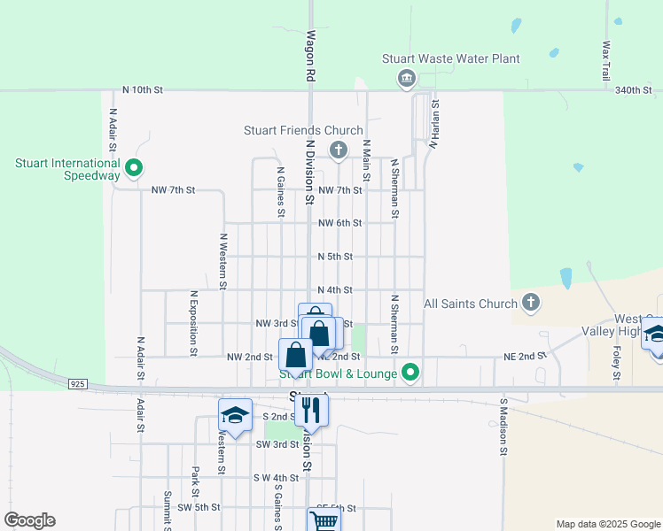 map of restaurants, bars, coffee shops, grocery stores, and more near 420 North Fremont Street in Stuart