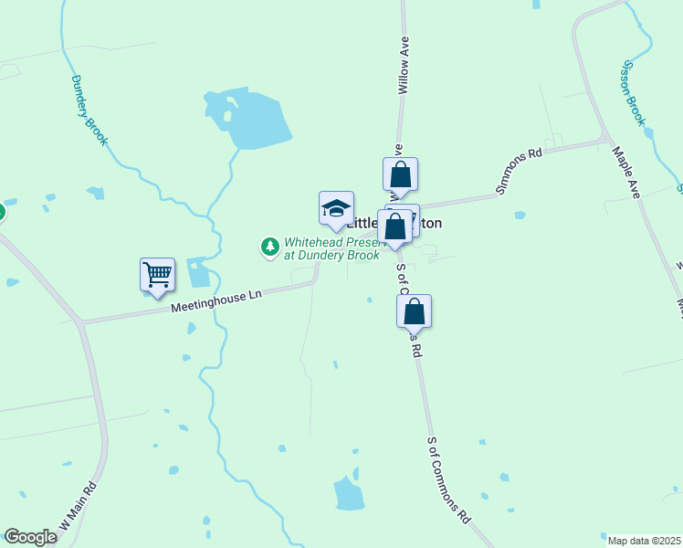 map of restaurants, bars, coffee shops, grocery stores, and more near 7 Spring Lane in Little Compton