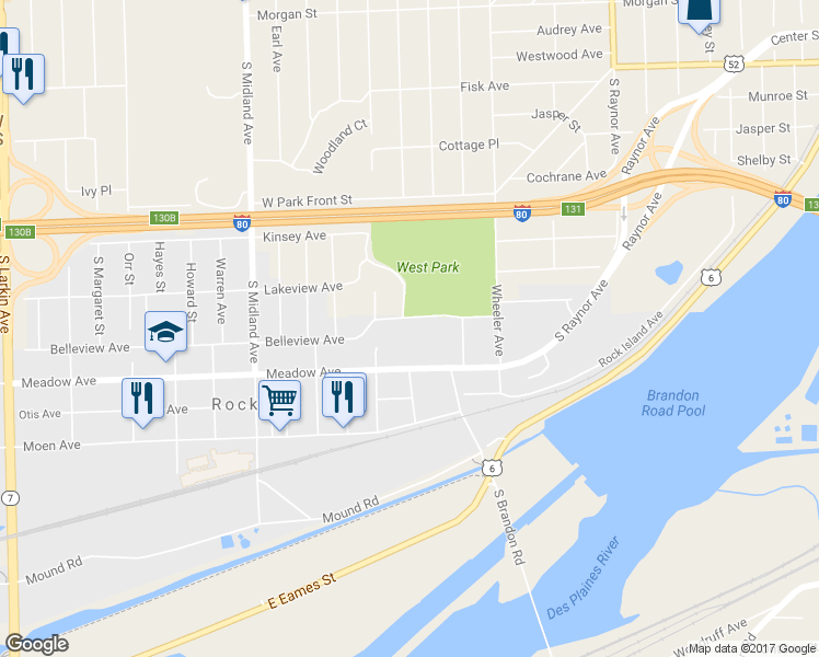 map of restaurants, bars, coffee shops, grocery stores, and more near 1118 Belleview Avenue in Rockdale