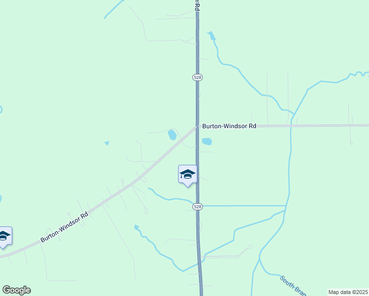 map of restaurants, bars, coffee shops, grocery stores, and more near 16499 Burton-Windsor Road in Middlefield