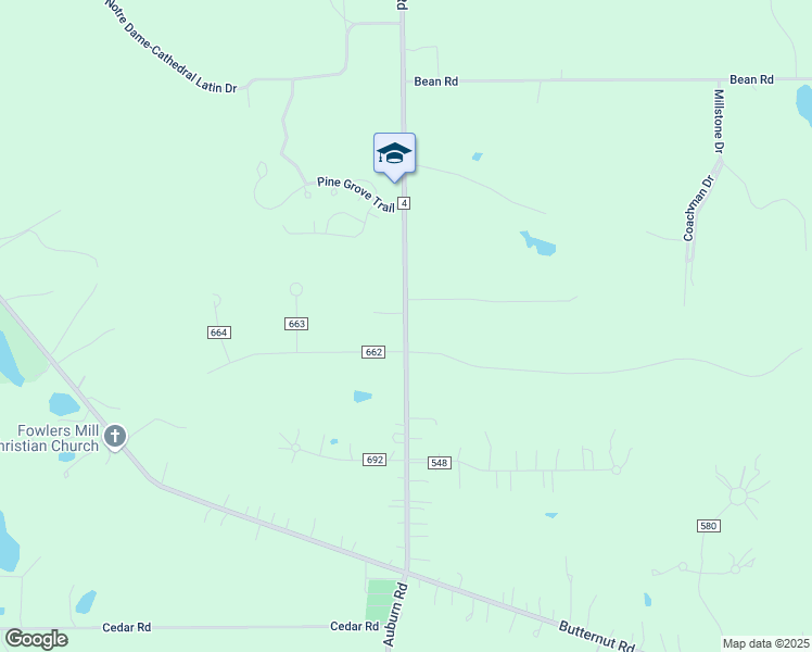map of restaurants, bars, coffee shops, grocery stores, and more near 13180 Auburn Road in Chardon