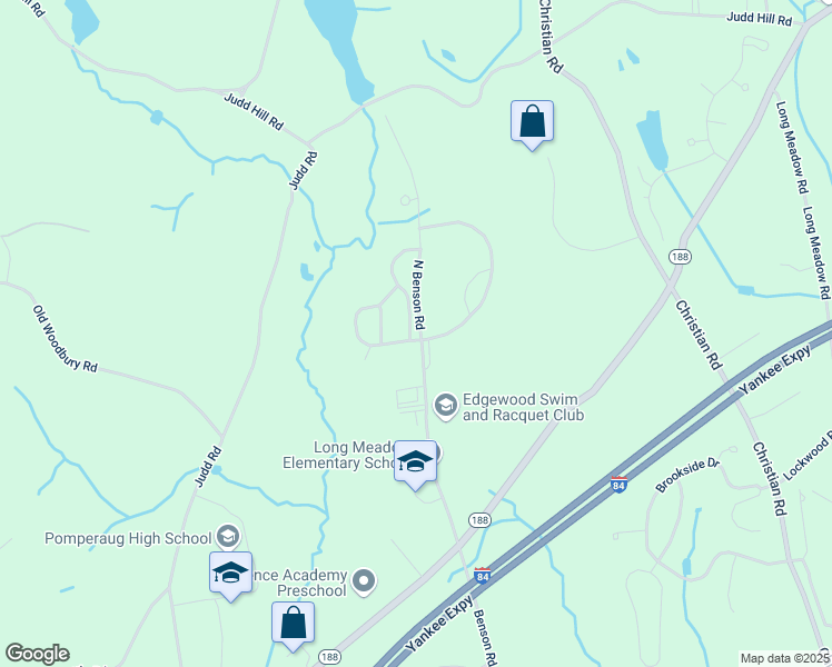 map of restaurants, bars, coffee shops, grocery stores, and more near 102 Periwinkle Drive in Middlebury