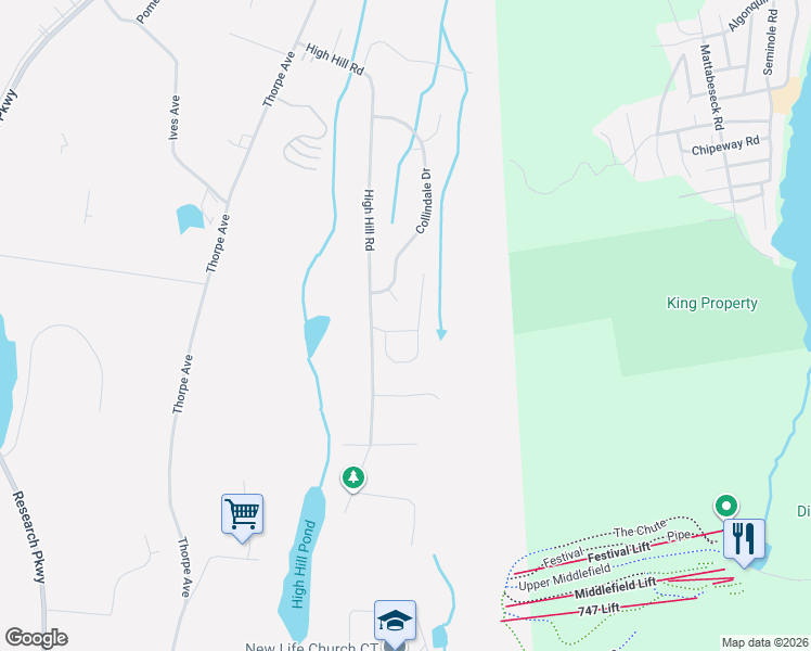 map of restaurants, bars, coffee shops, grocery stores, and more near 23 Boris Court in Meriden