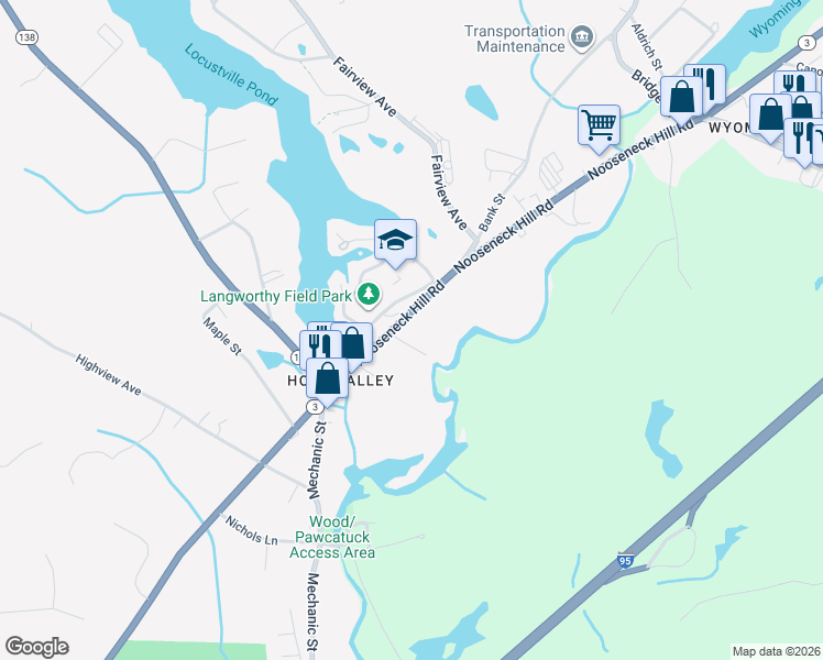 map of restaurants, bars, coffee shops, grocery stores, and more near 1040 Main Street in Hopkinton