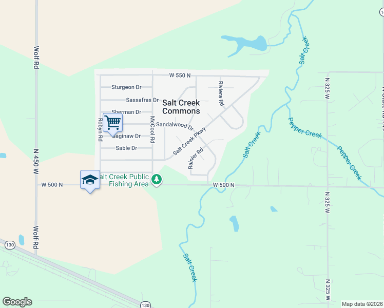 map of restaurants, bars, coffee shops, grocery stores, and more near 369 Rainier Road in Valparaiso