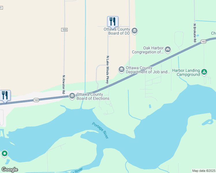 map of restaurants, bars, coffee shops, grocery stores, and more near 8100 West State Route 163 in Oak Harbor