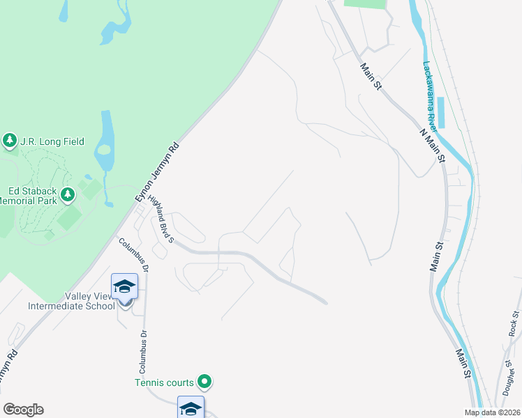 map of restaurants, bars, coffee shops, grocery stores, and more near Falcon Lane in Archbald