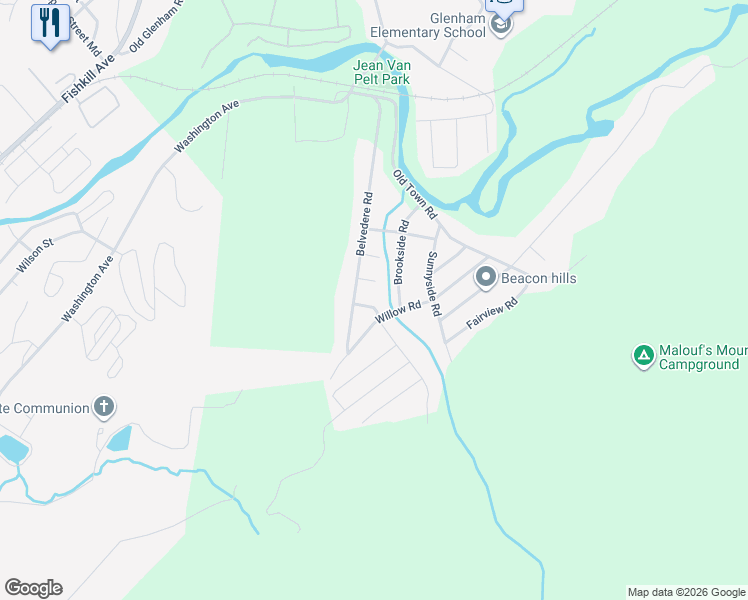 map of restaurants, bars, coffee shops, grocery stores, and more near 7 Pineview Road in Beacon