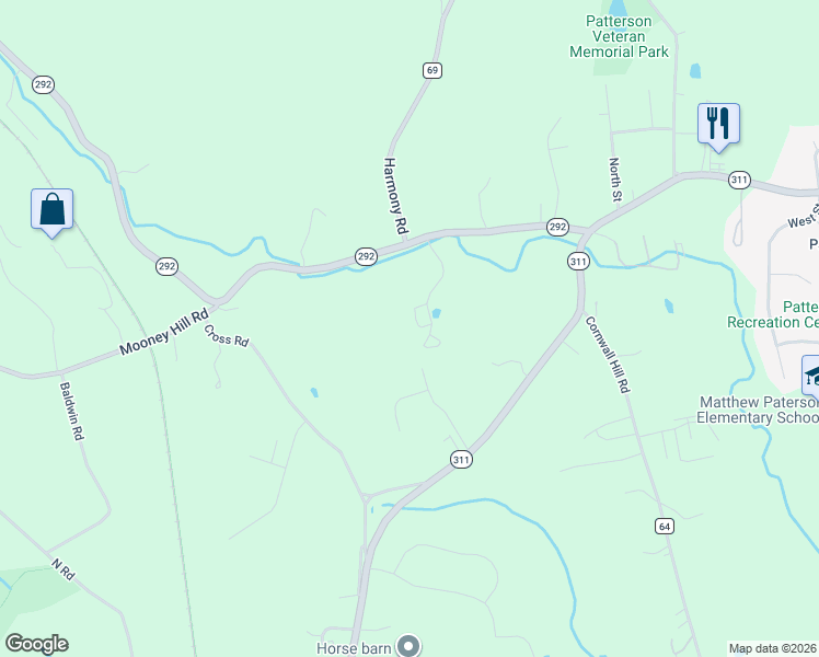 map of restaurants, bars, coffee shops, grocery stores, and more near 60 Meadowbrook Ct in Patterson