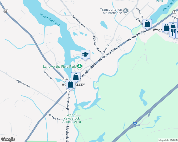 map of restaurants, bars, coffee shops, grocery stores, and more near 1040 Main Street in Hopkinton