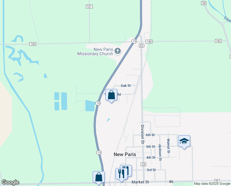 map of restaurants, bars, coffee shops, grocery stores, and more near 19176 Tarman Road in New Paris