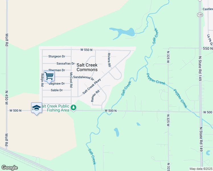 map of restaurants, bars, coffee shops, grocery stores, and more near 358 Rickenbacker Court in Valparaiso