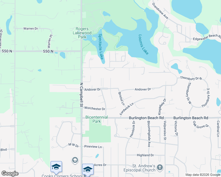 map of restaurants, bars, coffee shops, grocery stores, and more near 4700 Rutland Road in Valparaiso
