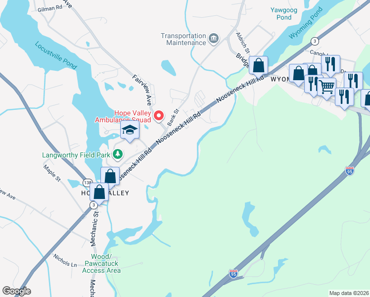 map of restaurants, bars, coffee shops, grocery stores, and more near 1090 Main Street in Hopkinton