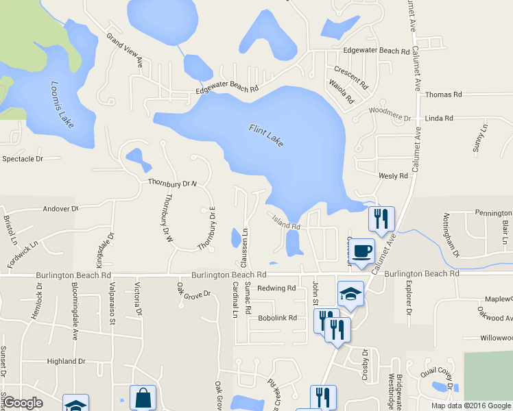 map of restaurants, bars, coffee shops, grocery stores, and more near 4710 Lowenstines Lane in Valparaiso