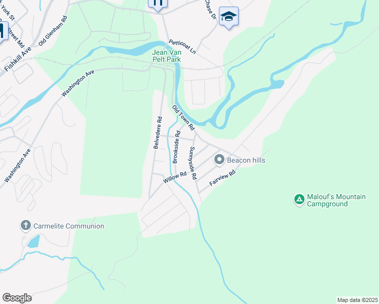 map of restaurants, bars, coffee shops, grocery stores, and more near 1 Sunnyside Road in Beacon