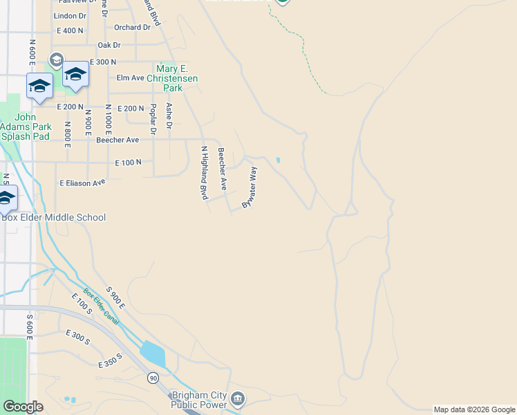 map of restaurants, bars, coffee shops, grocery stores, and more near 1329 Kaylynne Circle in Brigham City