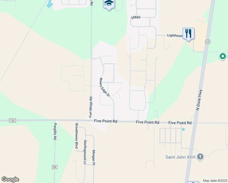 map of restaurants, bars, coffee shops, grocery stores, and more near 2471 Cross Ridge Road in Perrysburg
