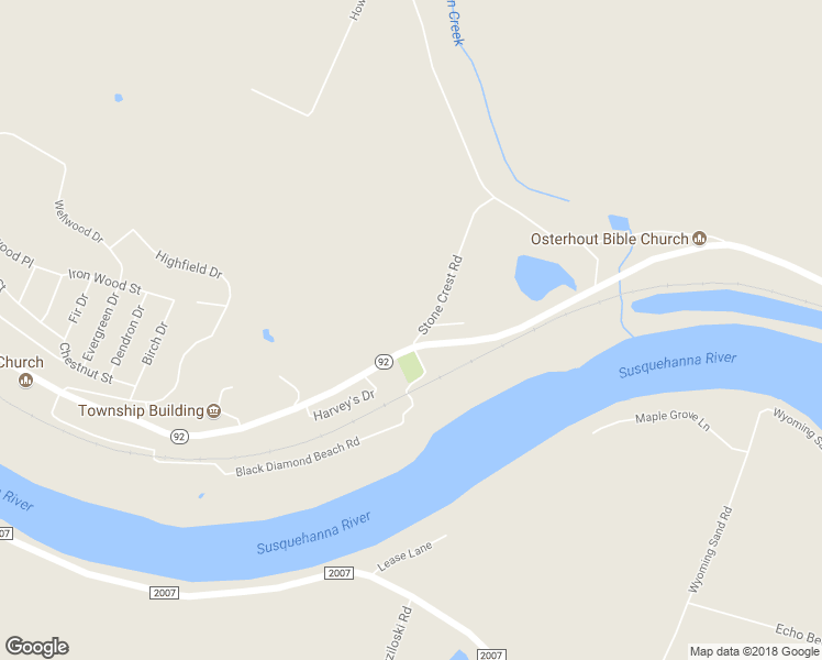 map of restaurants, bars, coffee shops, grocery stores, and more near 502 State Route 92 South in Tunkhannock