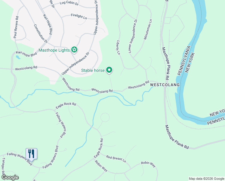 map of restaurants, bars, coffee shops, grocery stores, and more near 5 Westcolang Road in Lackawaxen